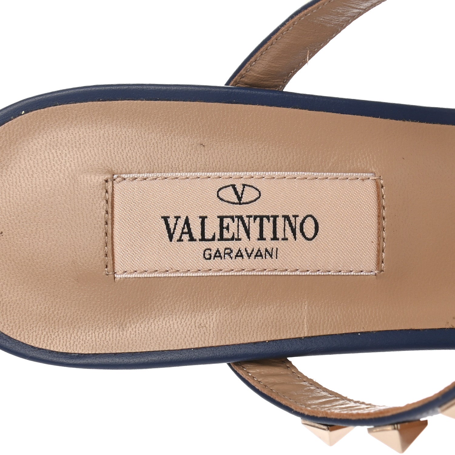 Valentino Garavani Calfskin Nappa Rockstud 60mm Caged Slide Sandals 39 Light Ocean 5 of 9