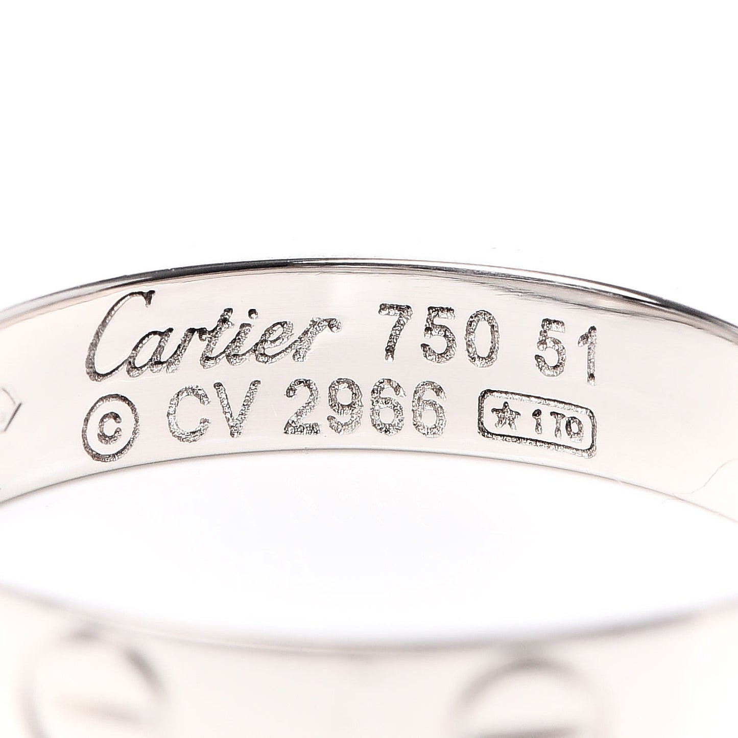 18K White Gold 3.5mm LOVE Wedding Band Ring 51 5.75