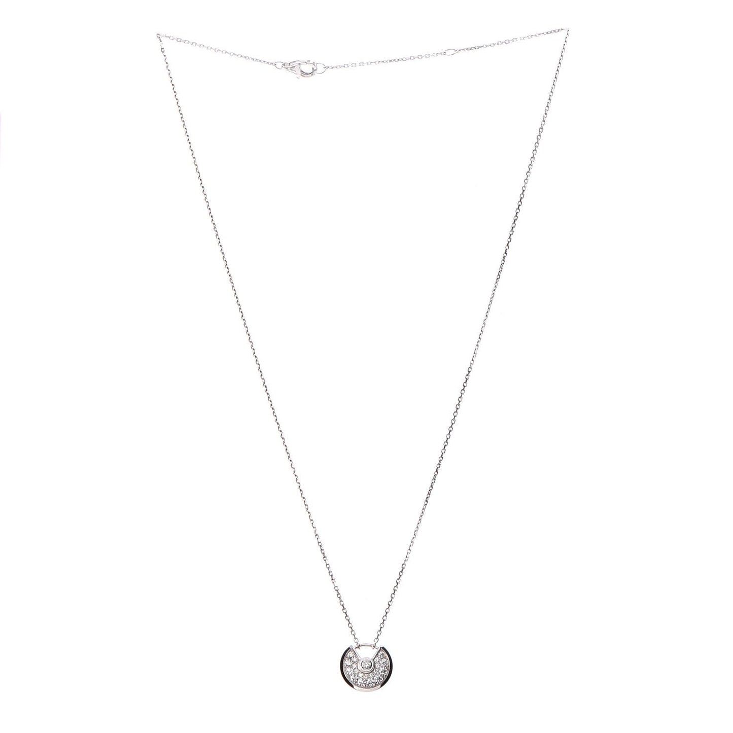 18K White Gold Diamond XS Amulette de Pendant Necklace