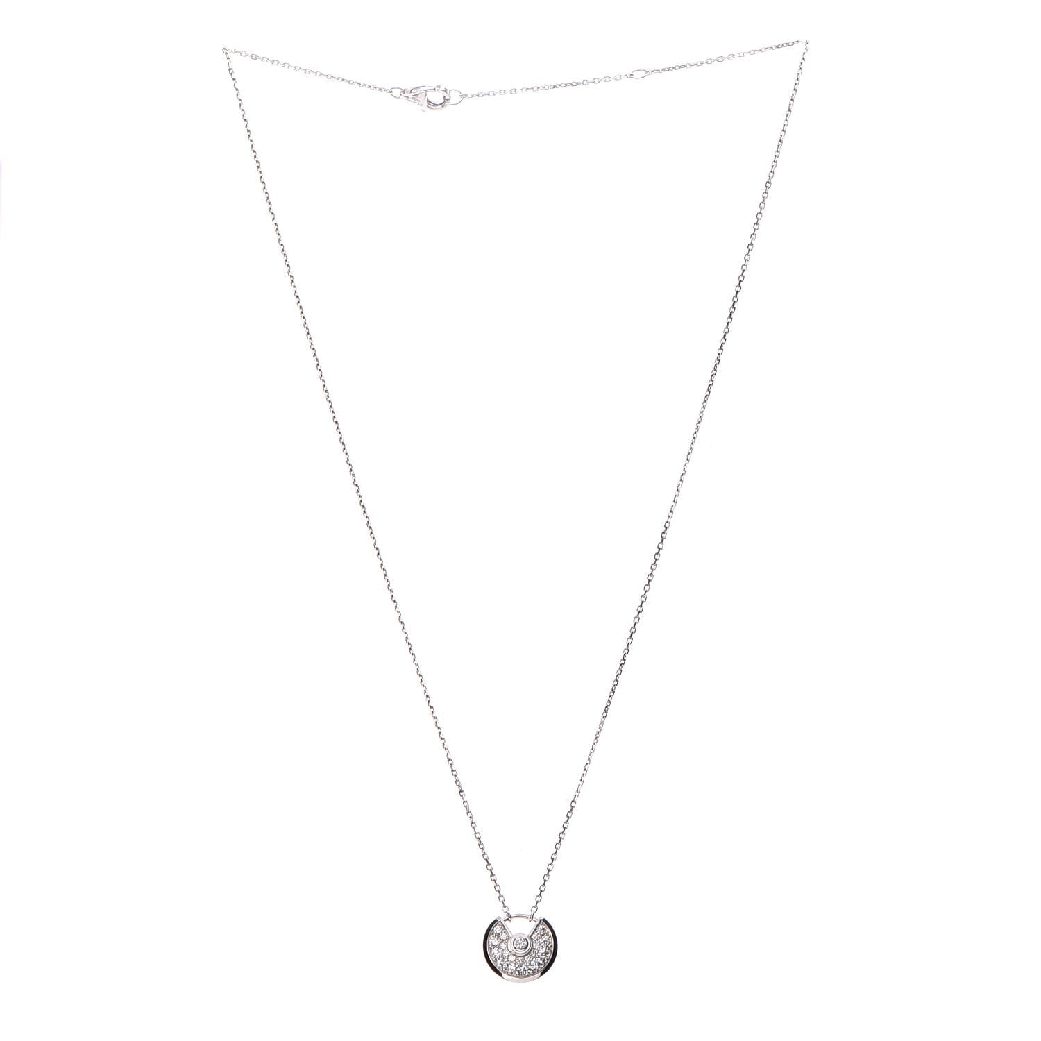 Cartier 18K White Gold Diamond XS Amulette de Pendant Necklace 3 of 7