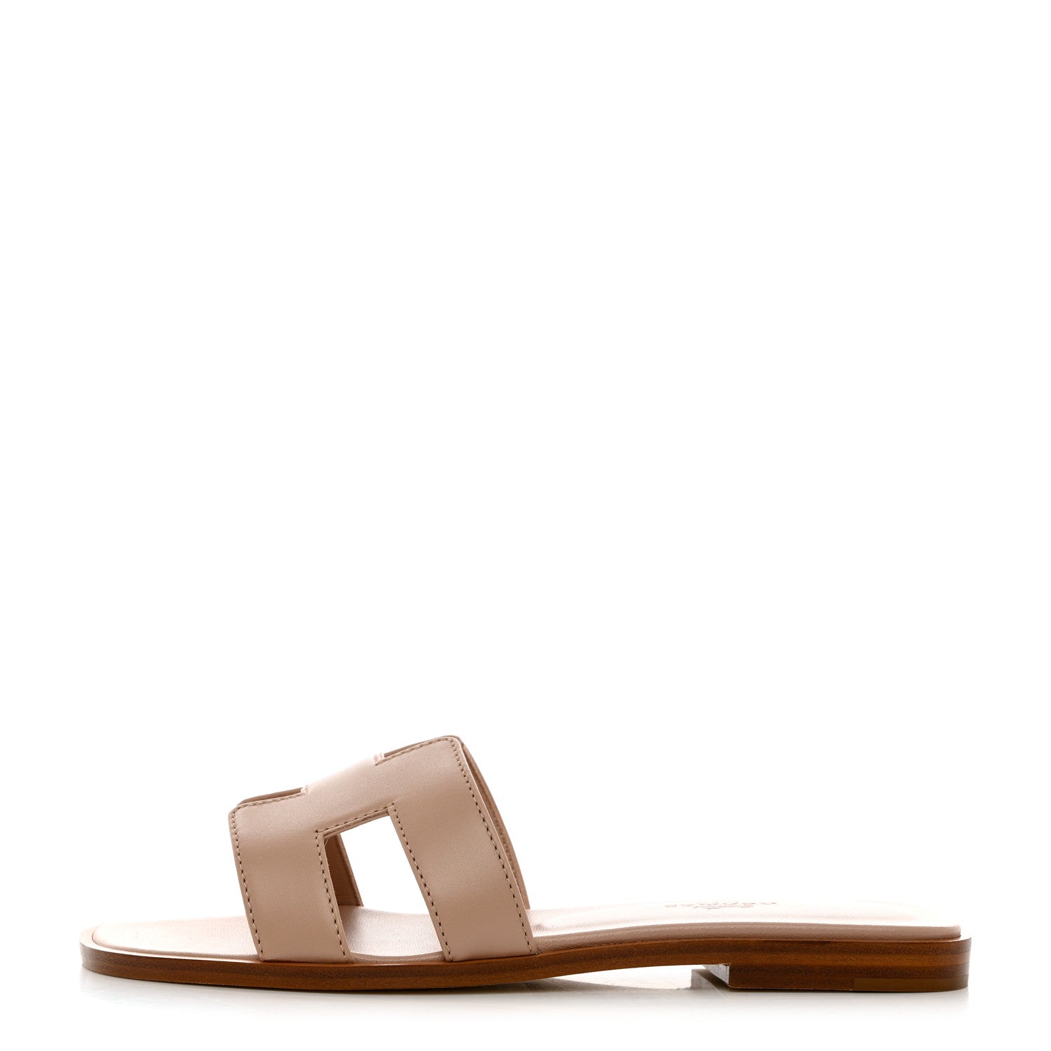 Hermes Box Calfskin Oran Sandals 35 Beige Nude 1 of 9