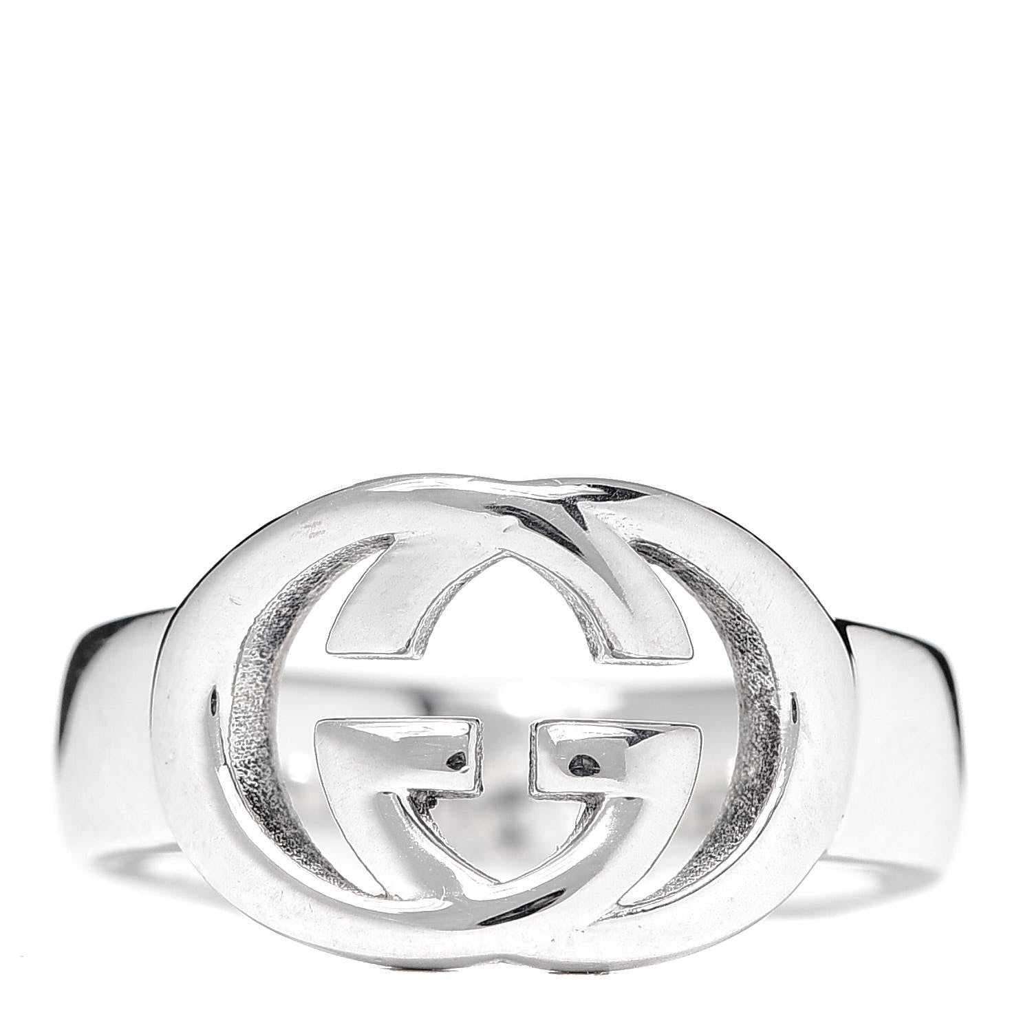 Gucci Sterling Silver Interlocking G Ring 51 5.75 1 of 6