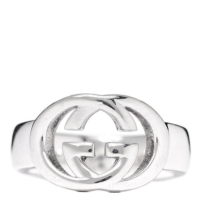 Gucci Sterling Silver Interlocking G Ring 51 5.75 1 of 6