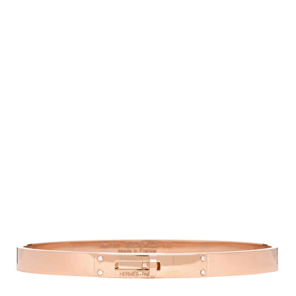 Hermes 18K Rose Gold Diamond PM Kelly Bracelet LG 1 of 3