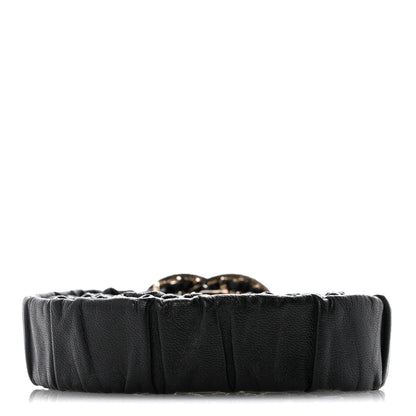 Chanel Lambskin Metal Strass Ruched Chain CC Belt 90 36 Black 2 of 5