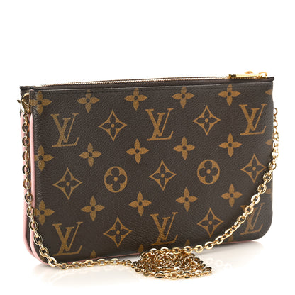 Louis Vuitton Monogram 2020 Christmas Animation Big Wheel Double Zip Pochette Rose Ballerine 2 of 9