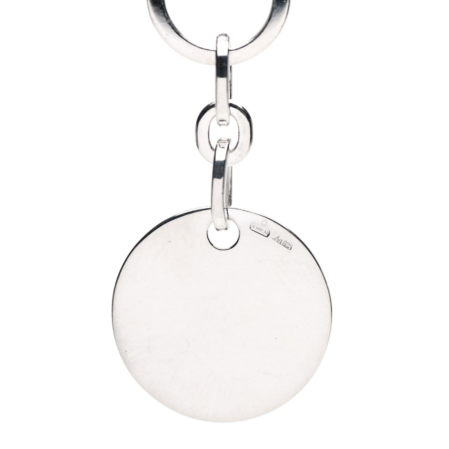 Sterling Silver Round Logo Pendant Necklace