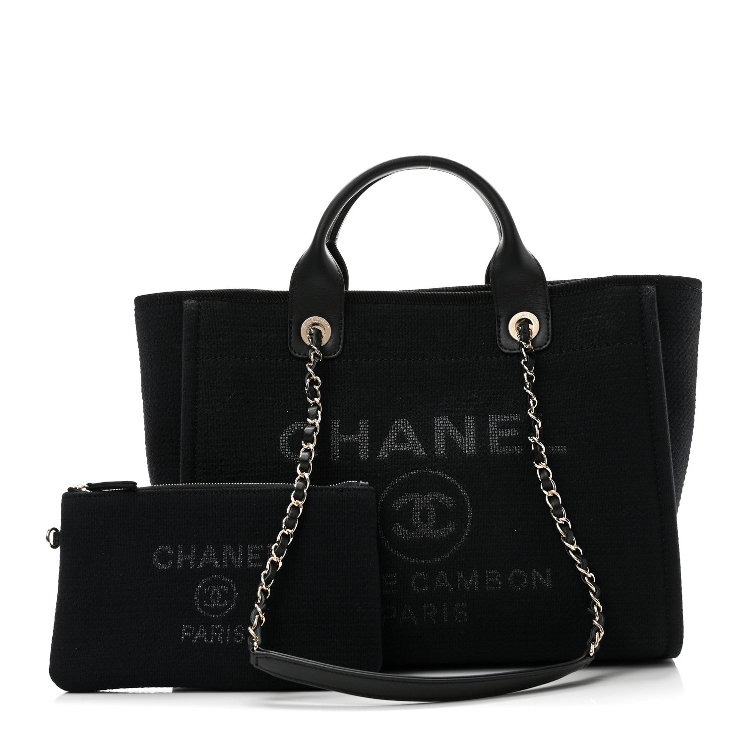 Chanel Mixed Fibers Small Deauville Tote Black 3 of 12