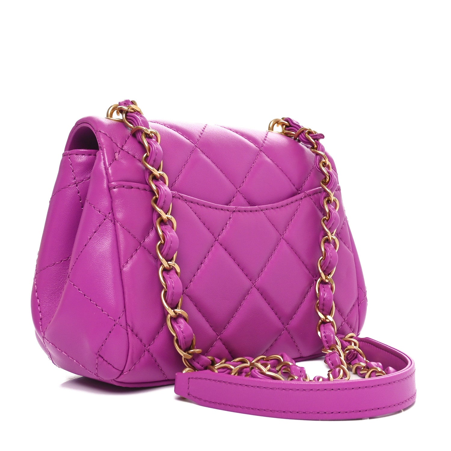 Chanel Lambskin Quilted Mini Flap Purple 3 of 11