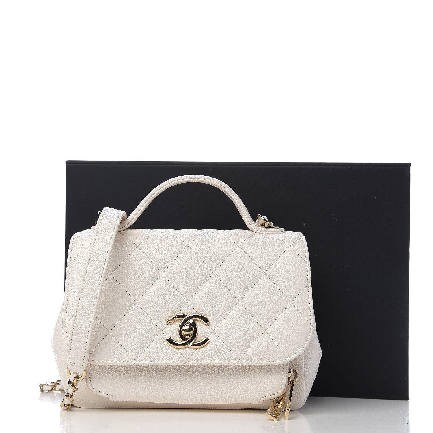 Chanel Caviar Quilted Mini Business Affinity Flap White 10 of 10
