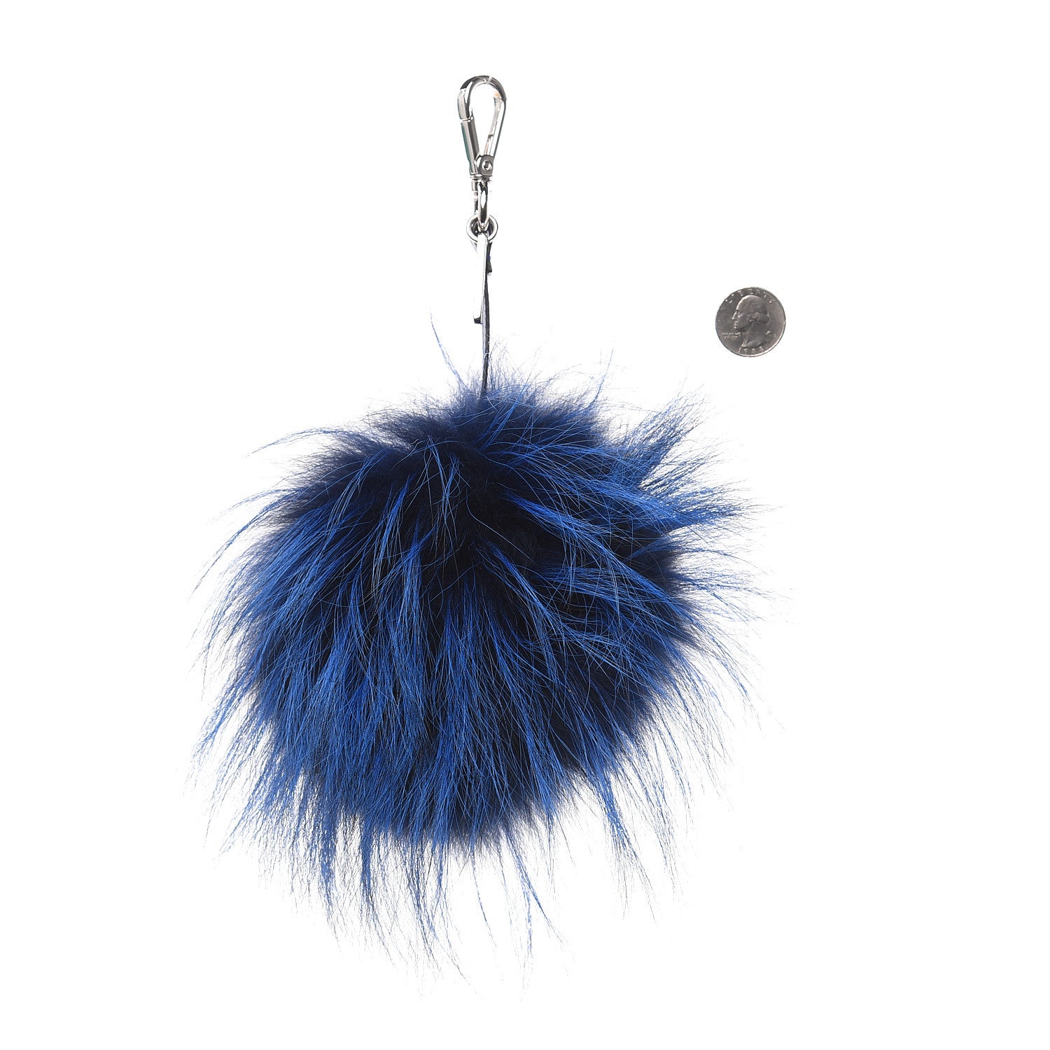 Fendi Fox Fur Vitello Century Monster Bag Bug Cube Charm Neon Blue 2 of 4
