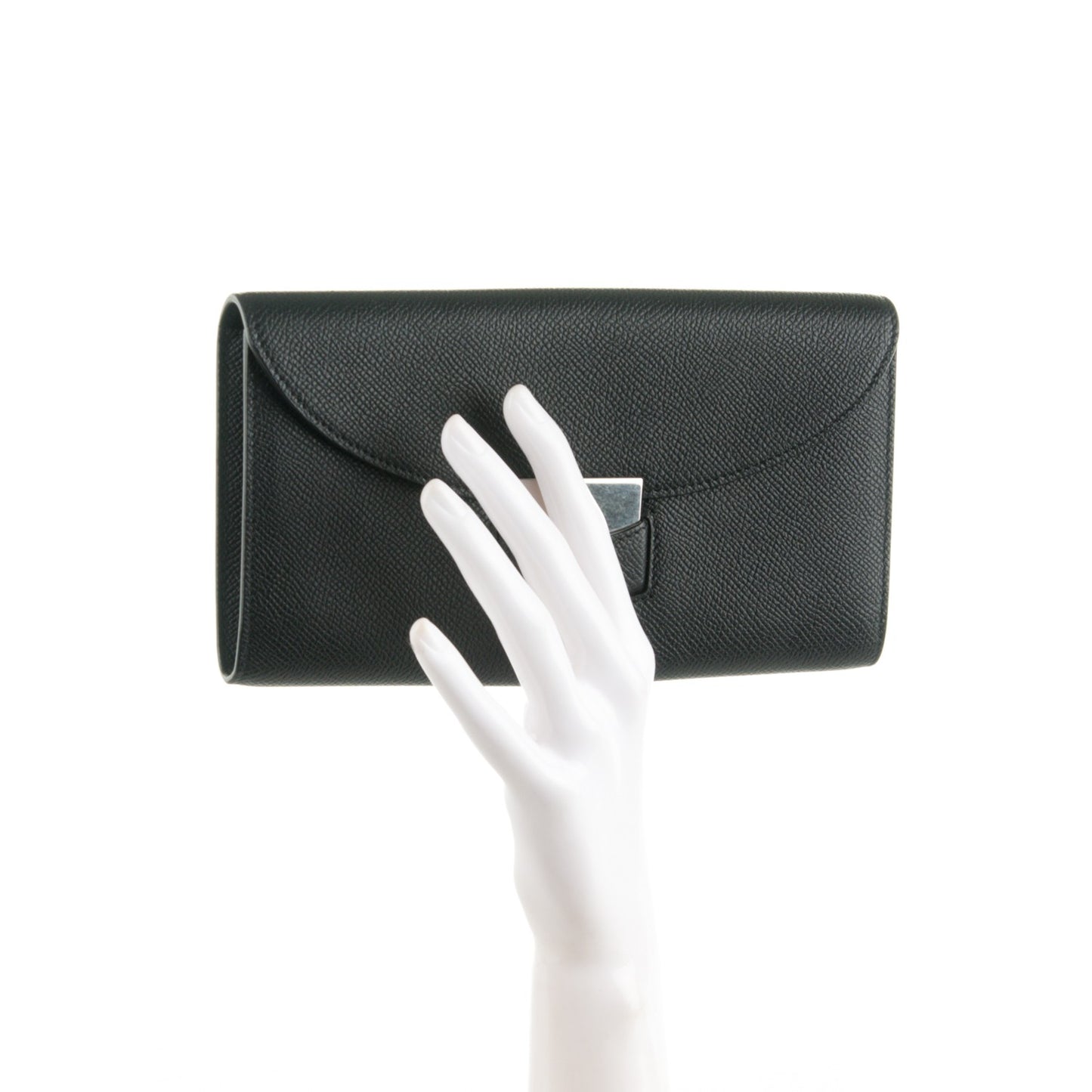 Grained Calfskin Large Trotteur Multifunction Flap Wallet Black