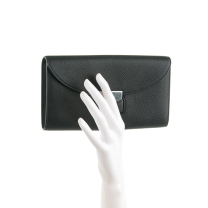 Celine Grained Calfskin Large Trotteur Multifunction Flap Wallet Black 2 of 8