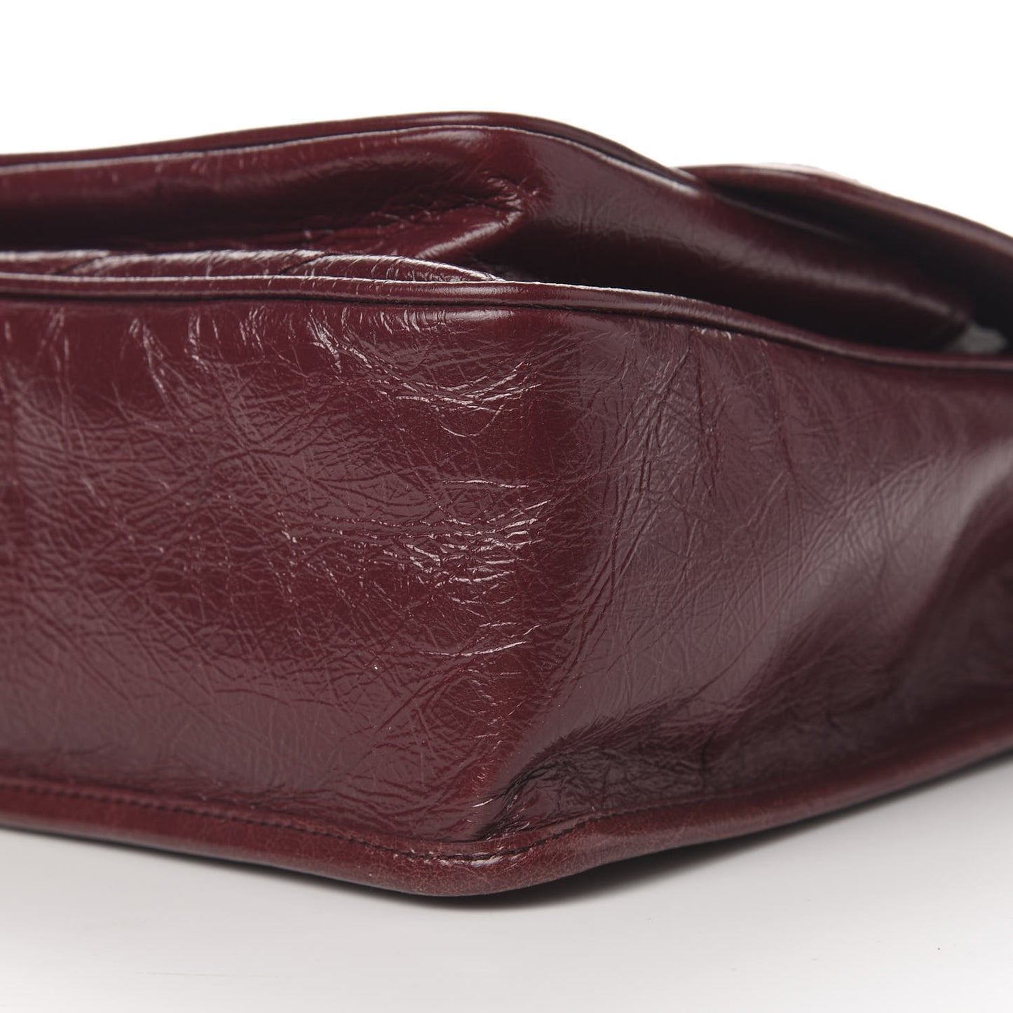 Crinkled Calfskin Matelasse Monogram Medium Niki Chain Satchel Burgundy