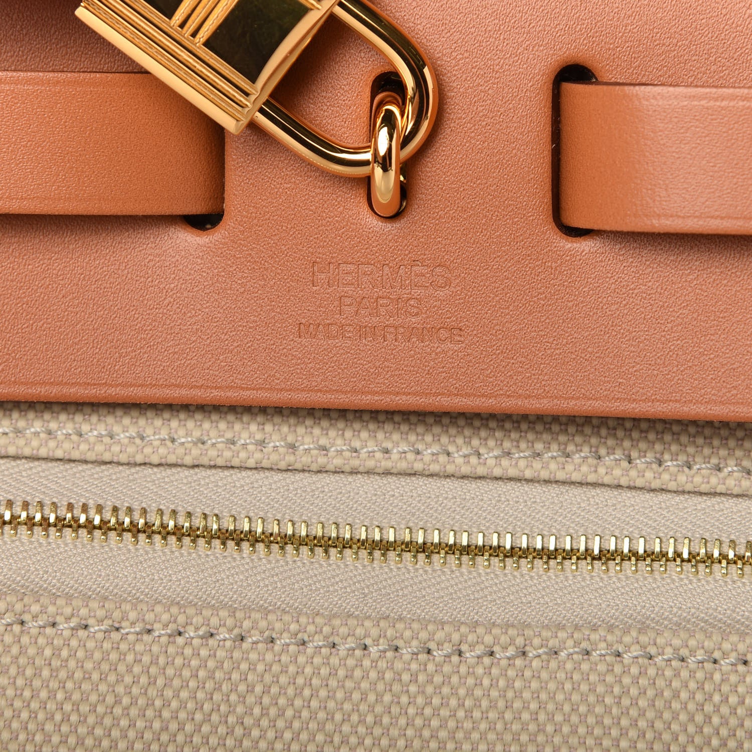 Hermes Vache Hunter Toile Herbag Zip 31 PM Trench Gold 8 of 10