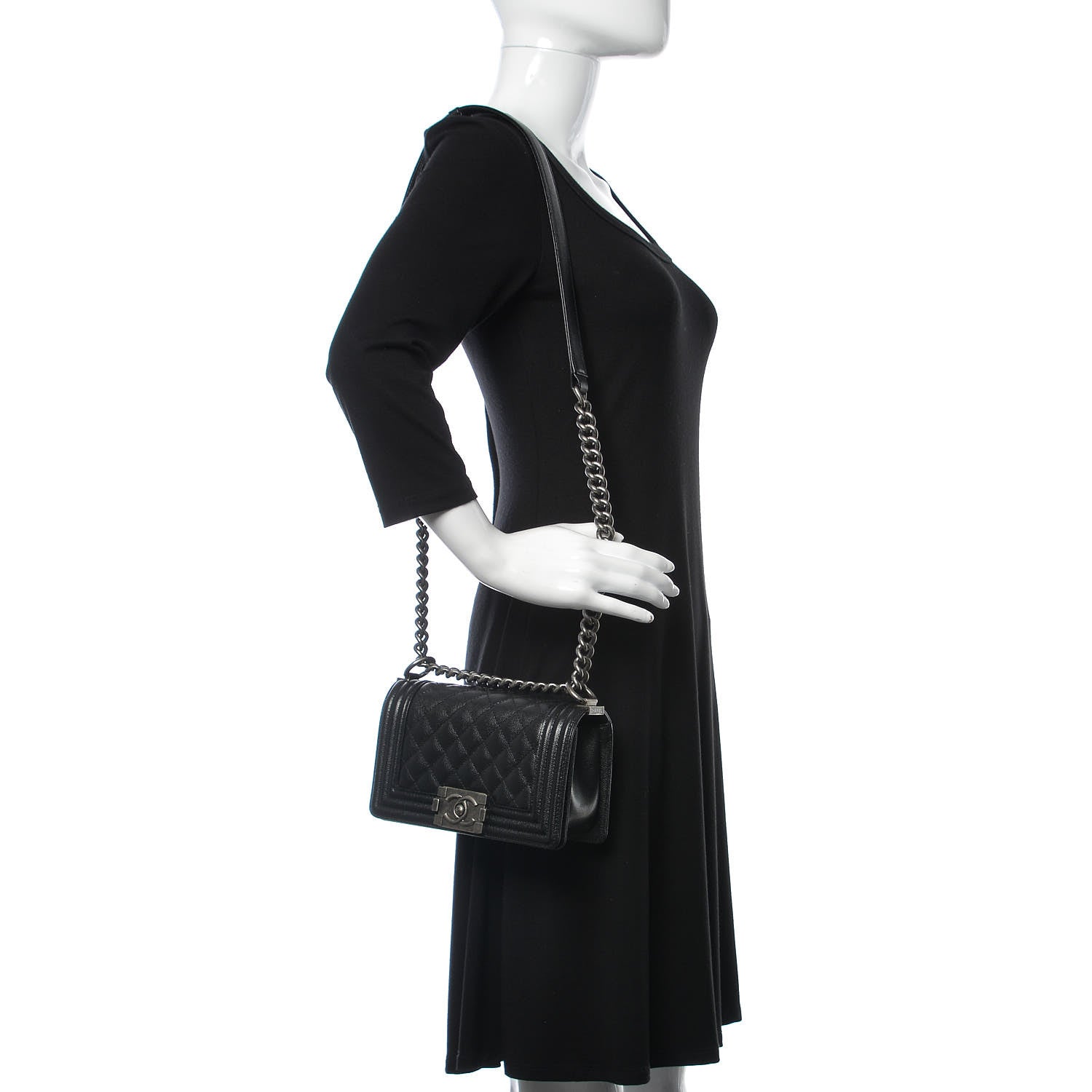Chanel Caviar Quilted Small Boy Flap Black 2 of 10