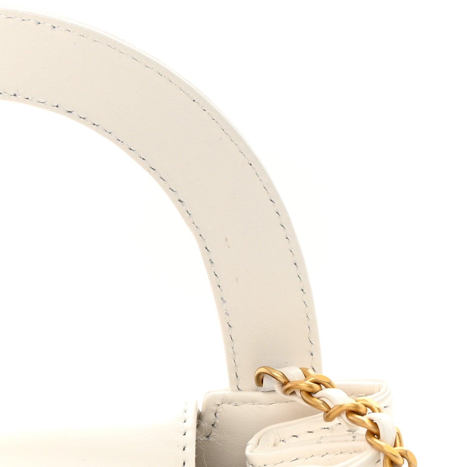Chanel Shiny Aged Calfskin Quilted Nano Kelly Shopper White 11 of 13