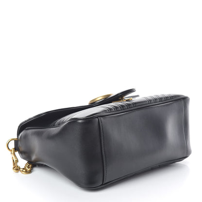 Gucci Calfskin Matelasse Small GG Marmont Top Handle Shoulder Bag Black 4 of 9