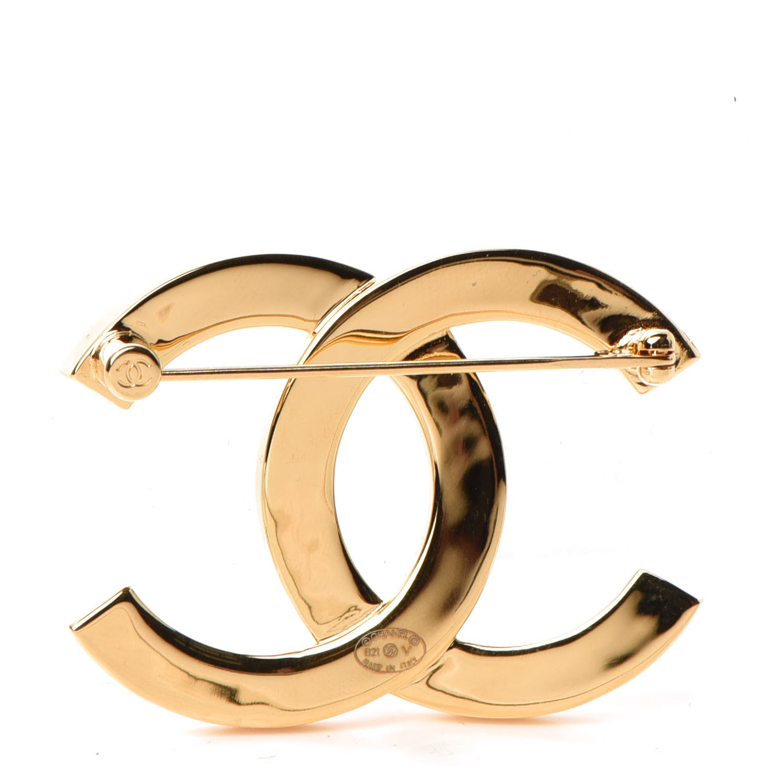 Chanel Metal Paris Button CC Large Brooch Gold 3 of 5