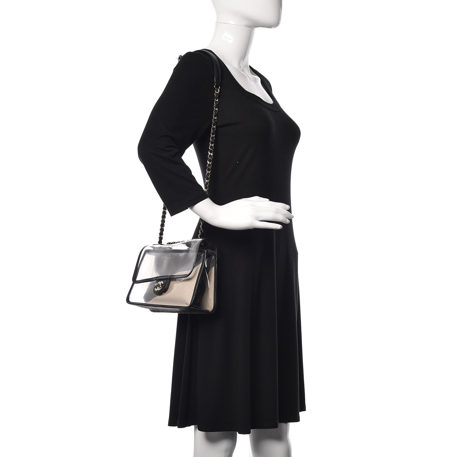 Chanel Lambskin PVC Medium Coco Sand Flap Black 2 of 10