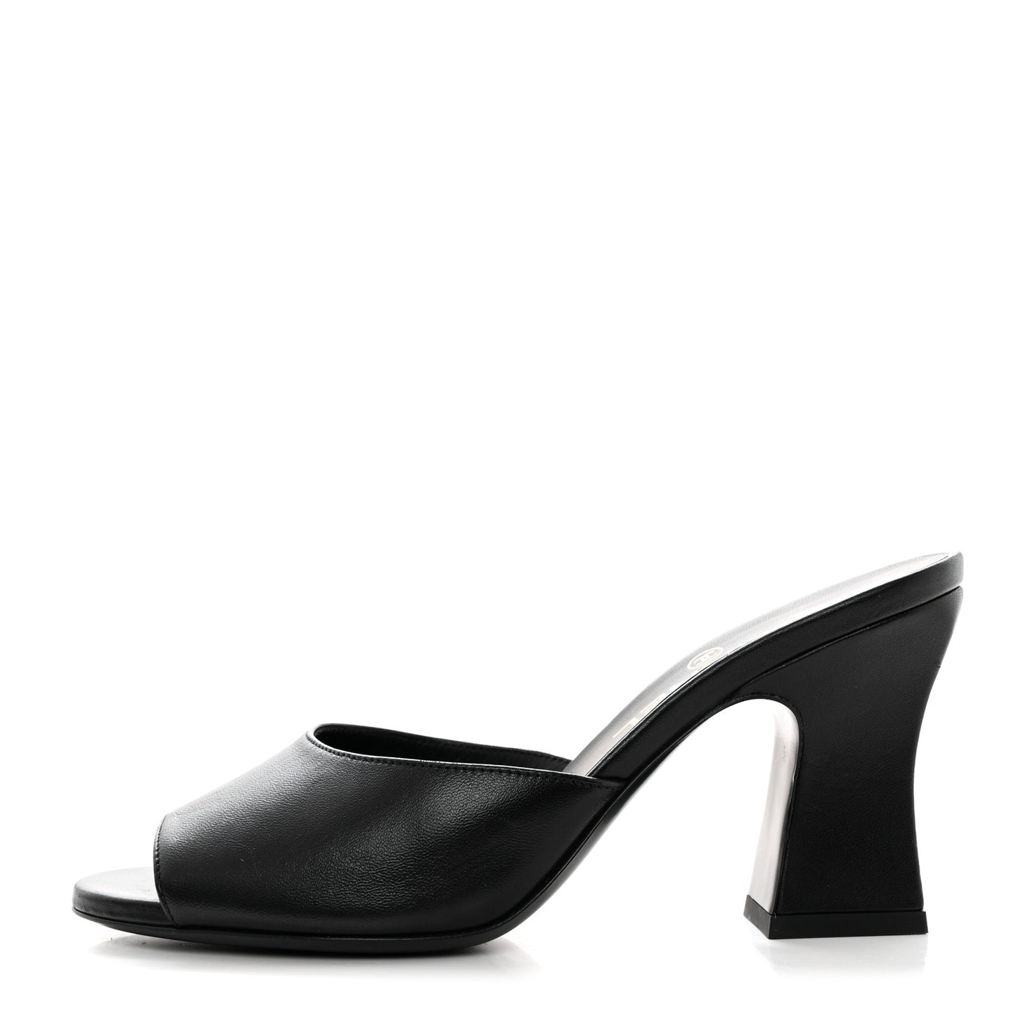 Lambskin CC Chain Mules 36.5 Black