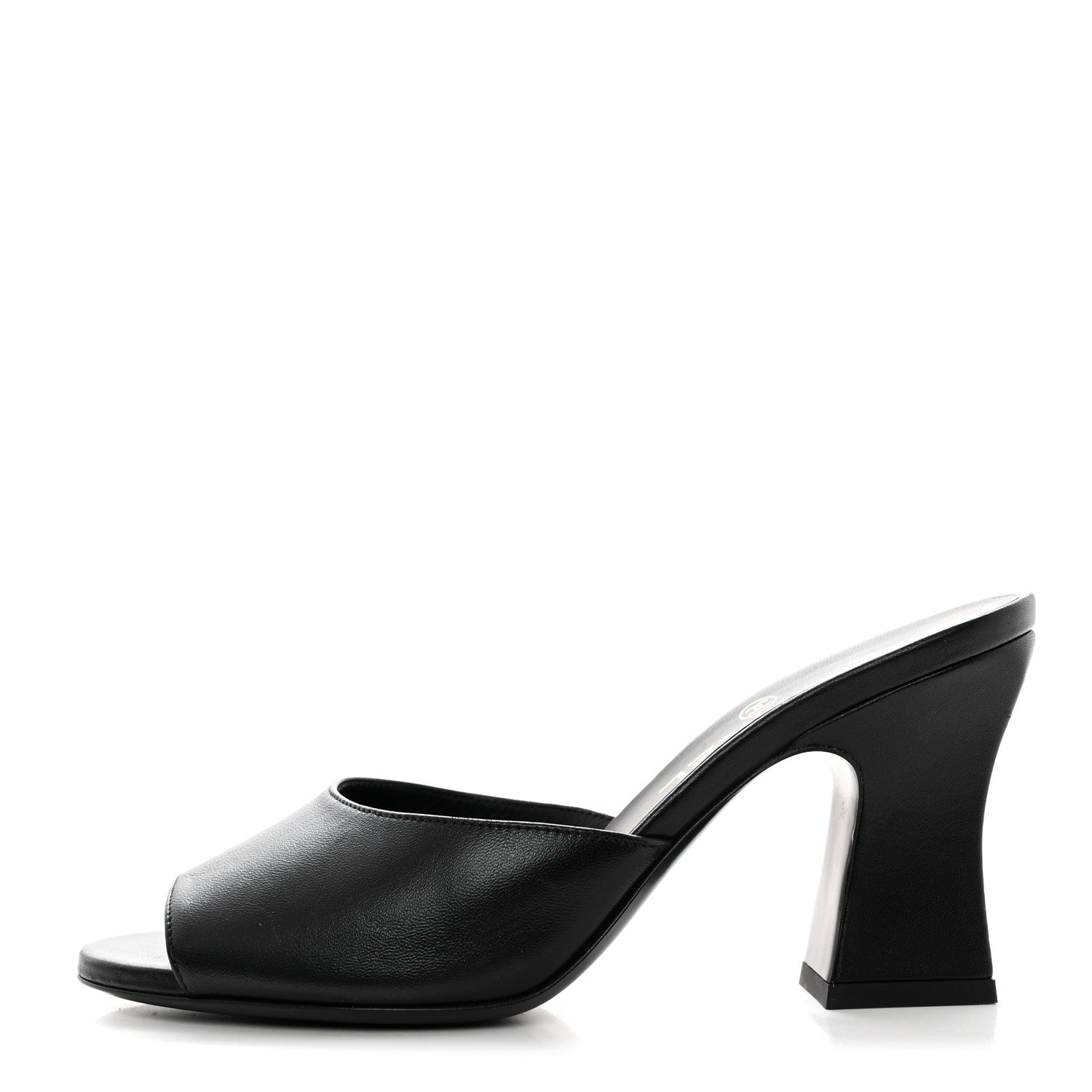 Chanel Lambskin CC Chain Mules 36.5 Black 1 of 8