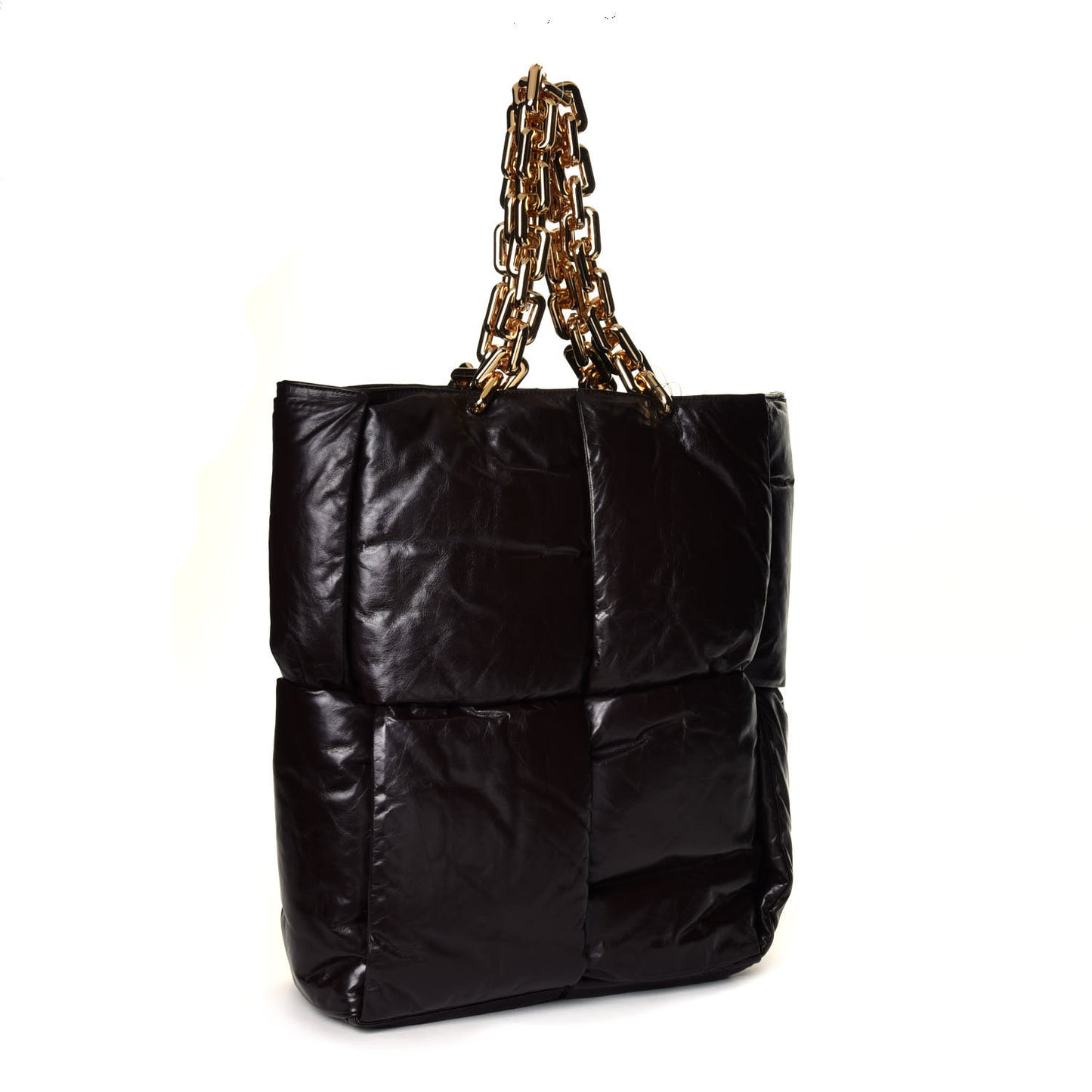Calfskin Maxi Intrecciato Puffy Chain Tote Bag Fondente