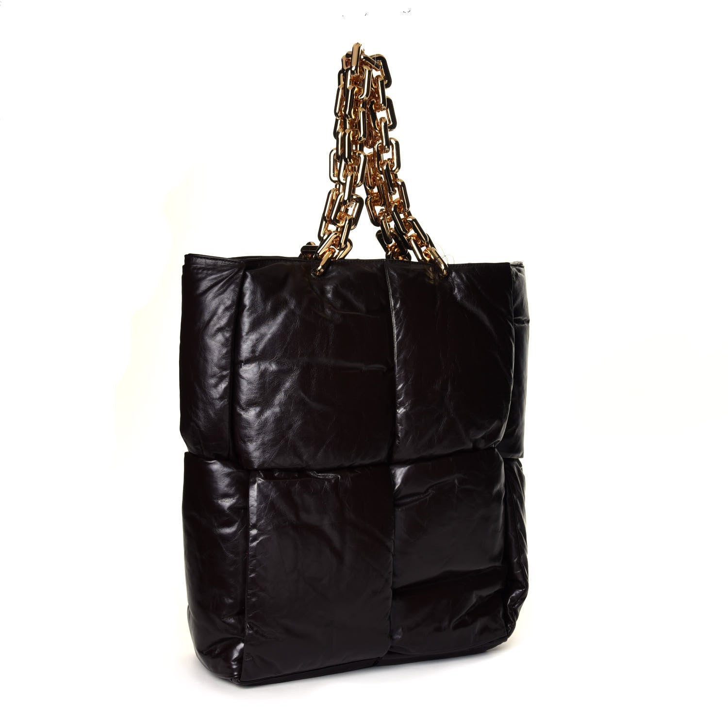 Bottega Veneta Calfskin Maxi Intrecciato Puffy Chain Tote Bag Fondente 2 of 4