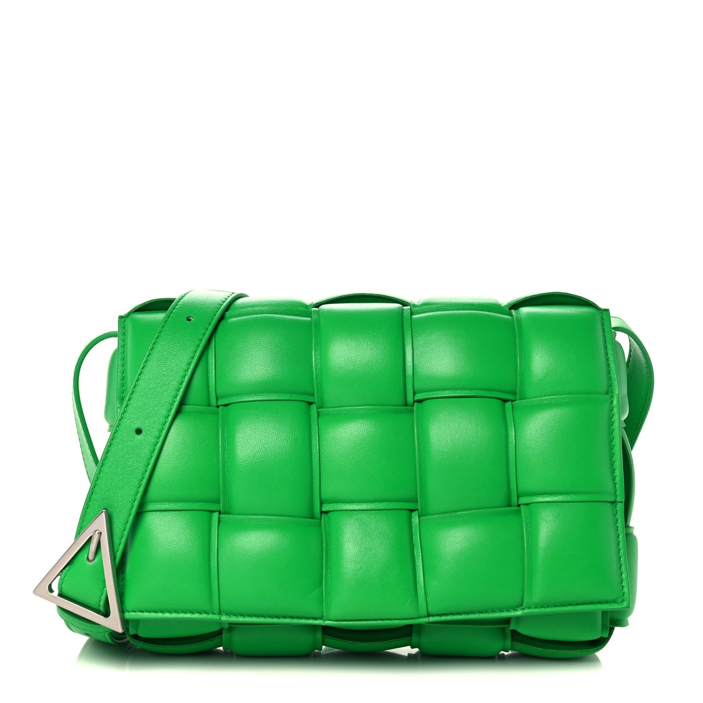 Nappa Maxi Intreccio Padded Cassette Crossbody Bag Parakeet