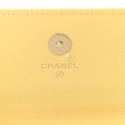 Chanel Caviar Quilted Business Affinity Clutch With Chain Flap Yellow 6 of 12