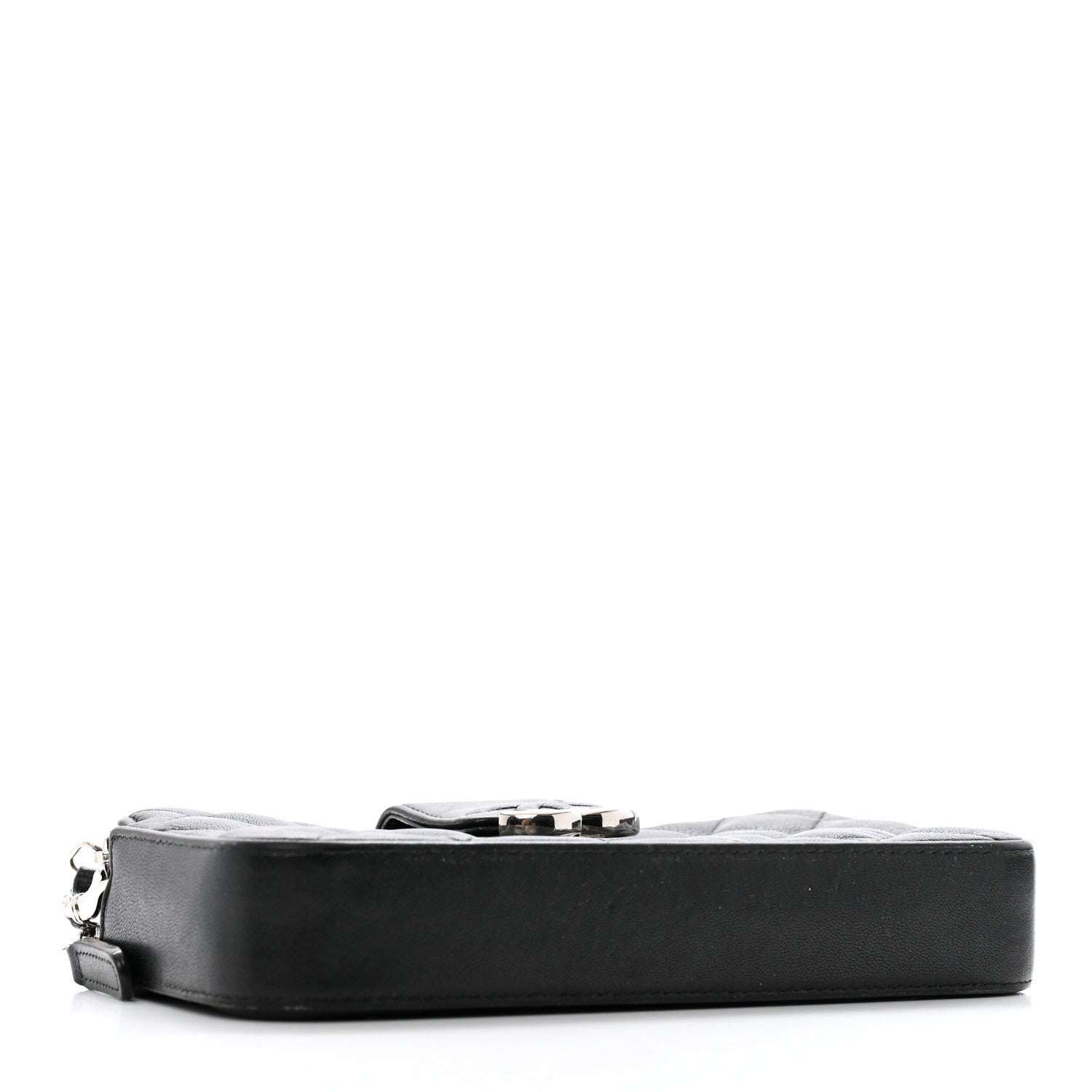 Chanel Lambskin Quilted CC Box Clutch With Chain Black 4 of 16