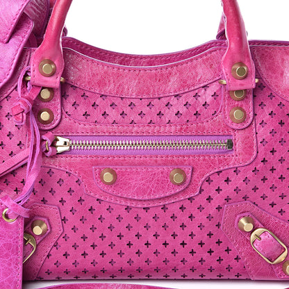 Balenciaga Agneau Laser Cut Cross Classic Gold Hardware Mini City 12 of 12