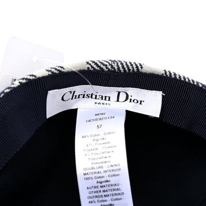 Christian Dior Polyester Cotton Check'N'Dior Oblique School Cap 57 Navy Blue 8 of 9