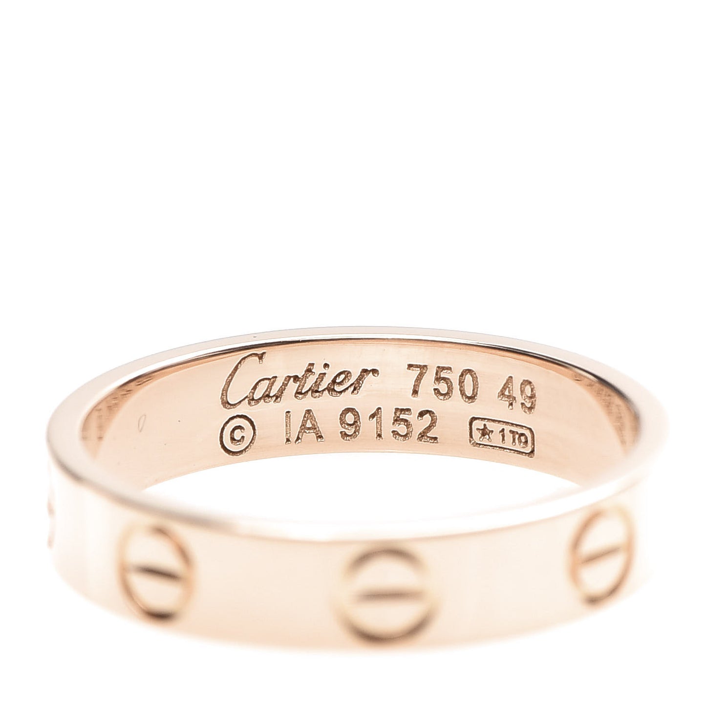18K Pink Gold 3.5mm LOVE Wedding Band Ring 49 5