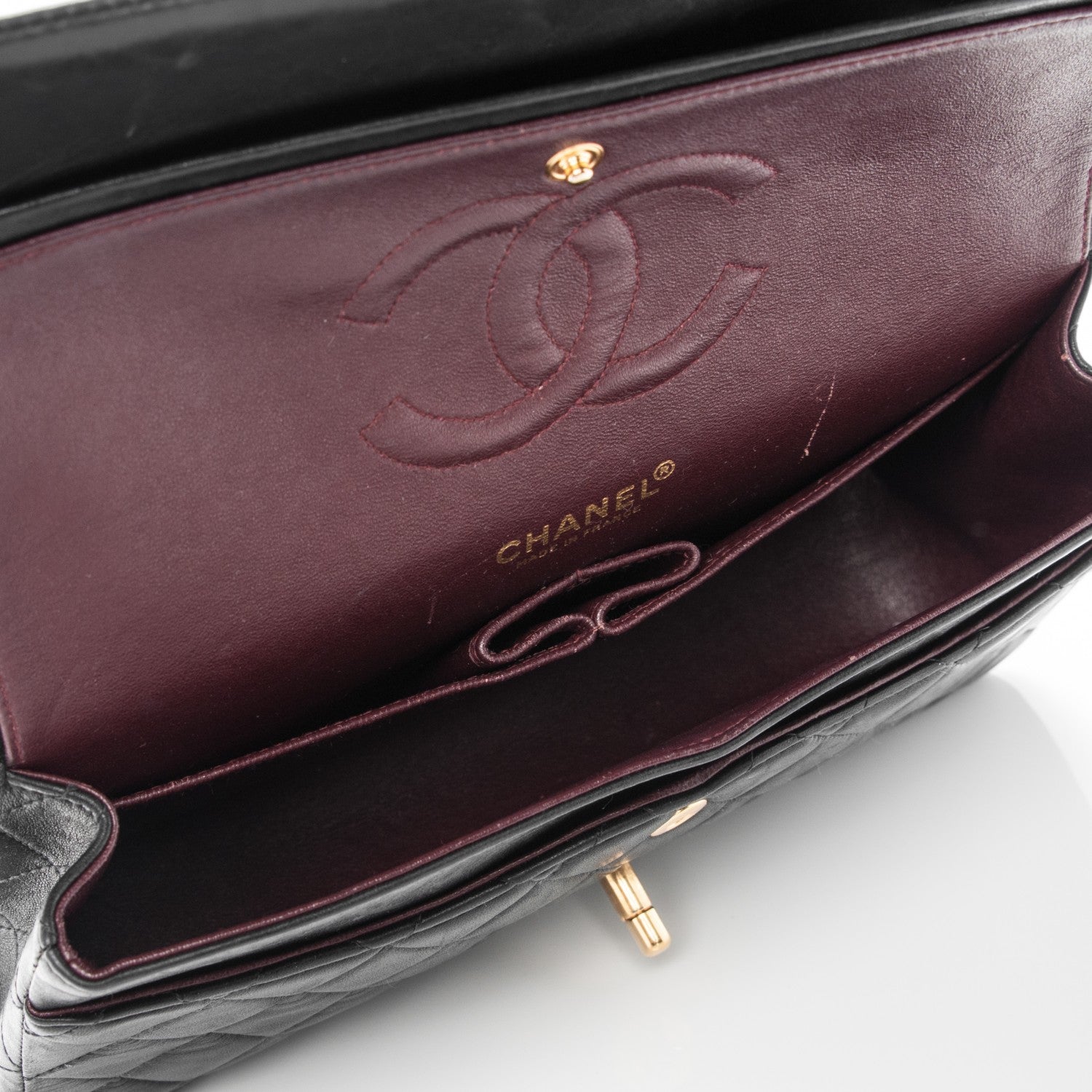 Chanel Lambskin Quilted Medium Double Flap Black 7 of 9
