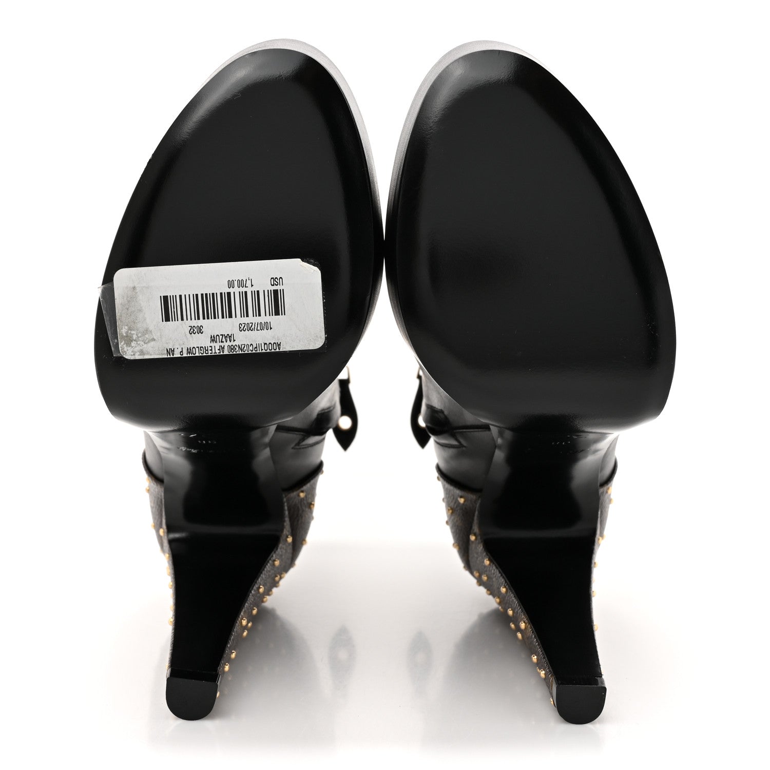 Louis Vuitton Soft Calfskin Monogram Afterglow Platform Ankle Boots 38 Black 7 of 12