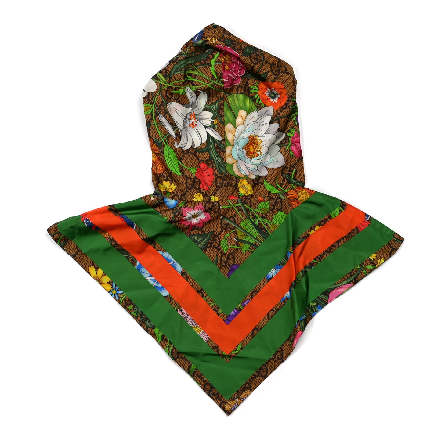 Polyamide Flora Monogram Rain Hood Green