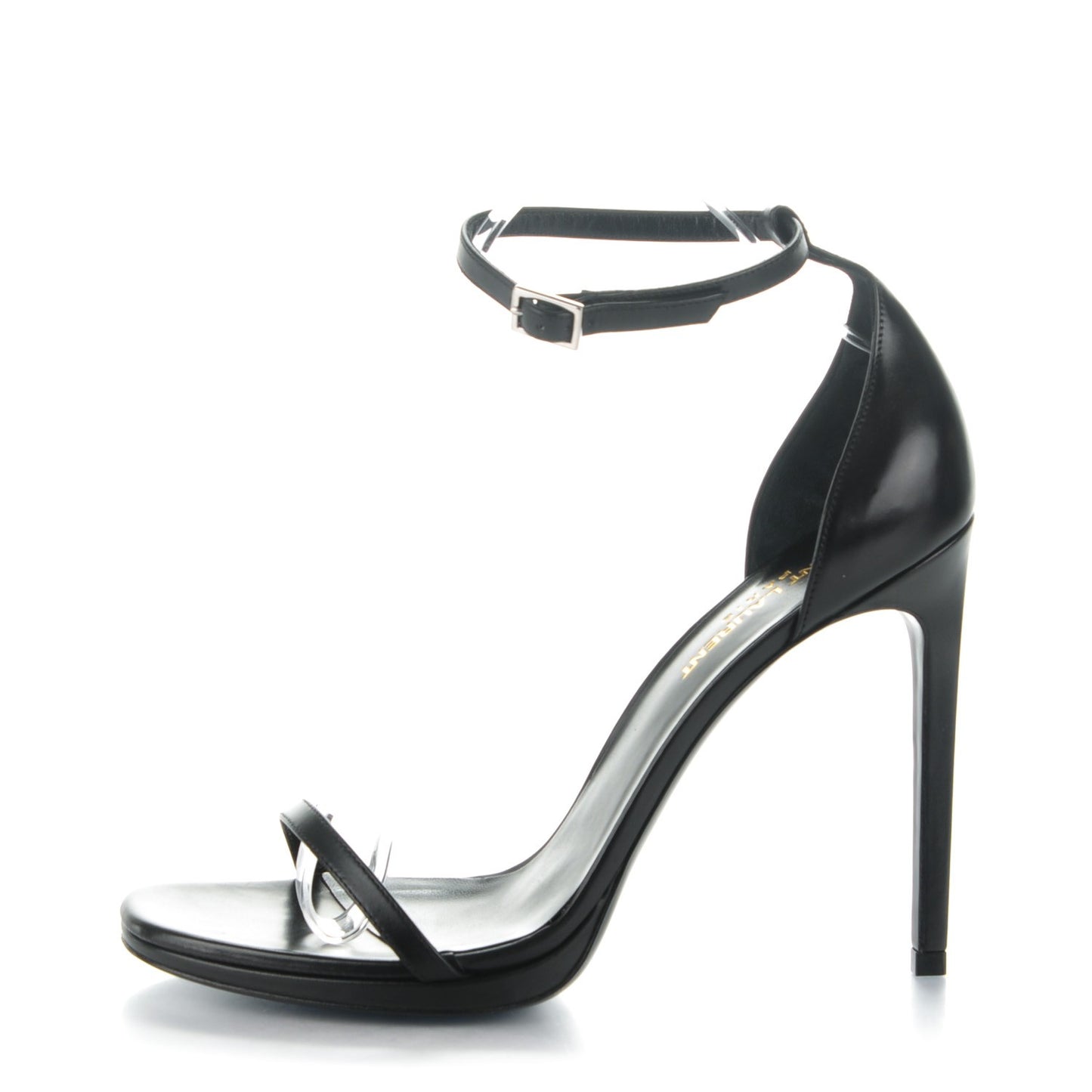Calfskin Jane 105 Ankle Strap Sandals 38.5 Black