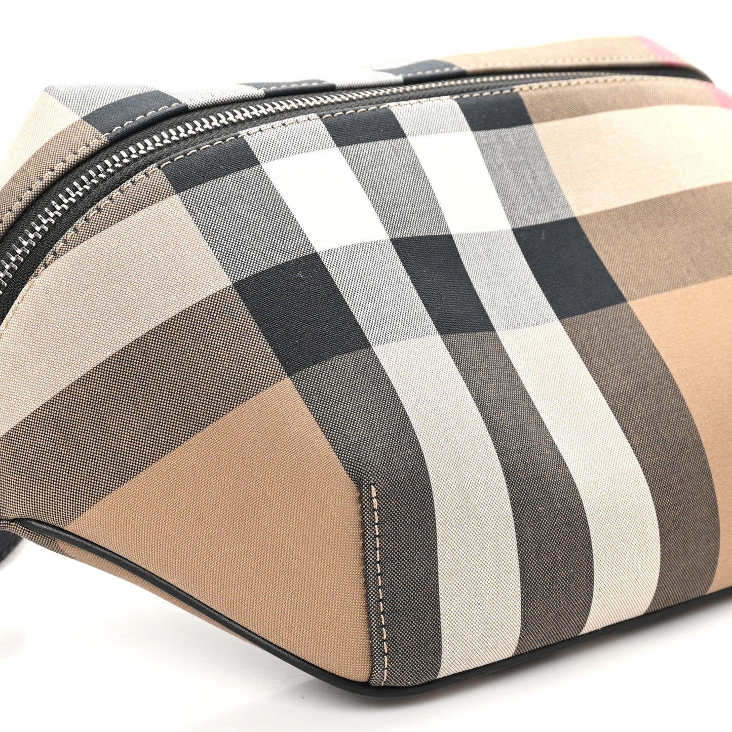 Nylon Giant Check Medium Sonny Bum Bag Taupe Brown