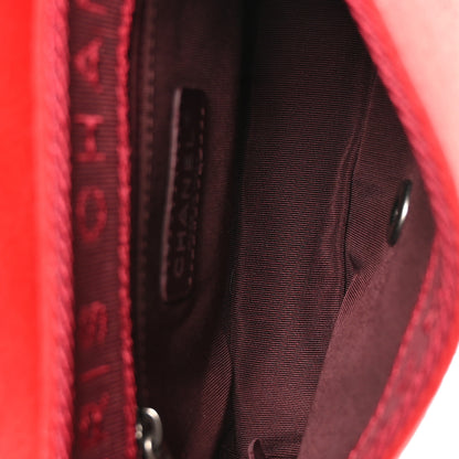 Chanel Felt Glazed Calfskin Quilted Edelweiss Flower Flap Red 5 of 10
