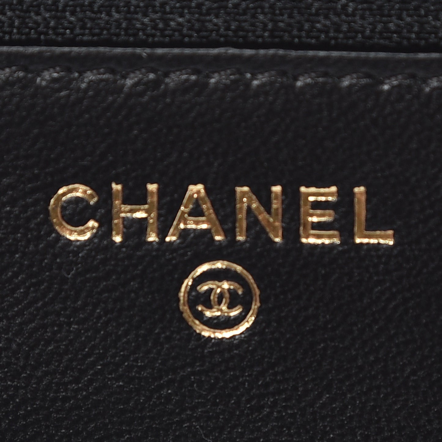 Lambskin Chevron Quilted Trendy CC Chain Wallet Black