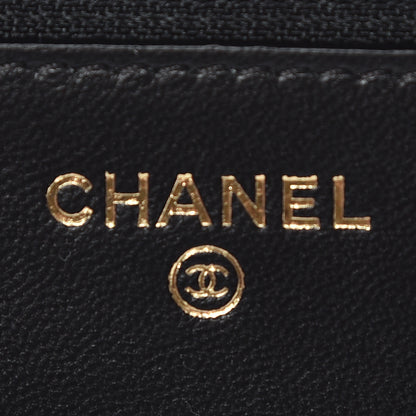 Chanel Lambskin Chevron Quilted Trendy CC Chain Wallet Black 8 of 13