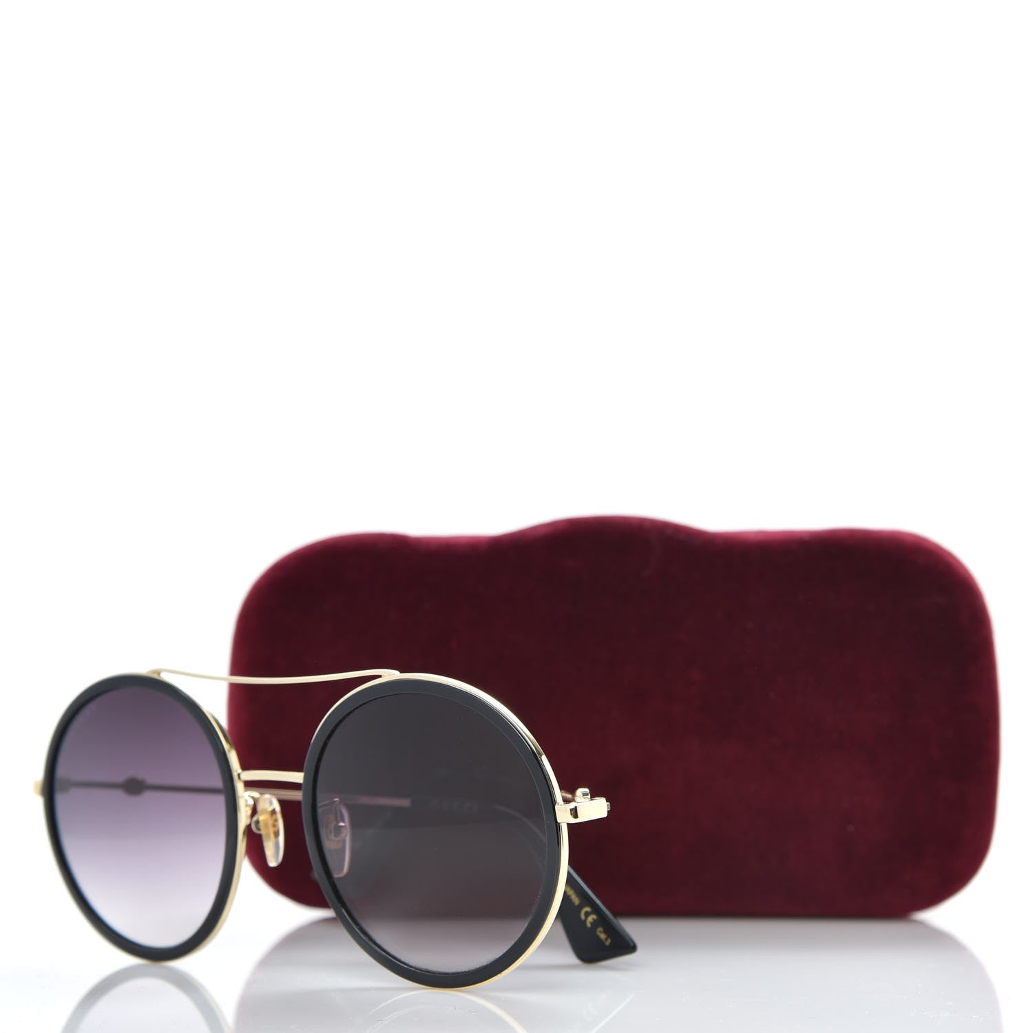Gucci Metal Round Frame Sunglasses GG0061S Black 8 of 8