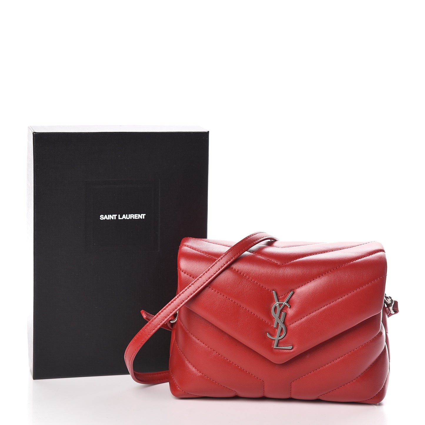 Calfskin Y Quilted Monogram Toy Loulou Crossbody Bag Rouge Eros