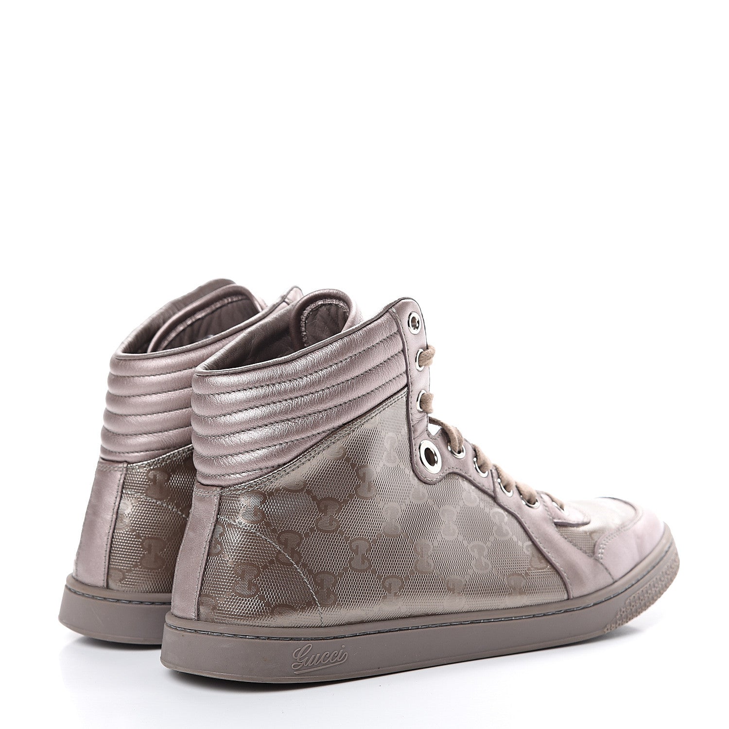 Gucci Imprime Monogram Coda High Top Sneakers 38.5 Mauve 4 of 10