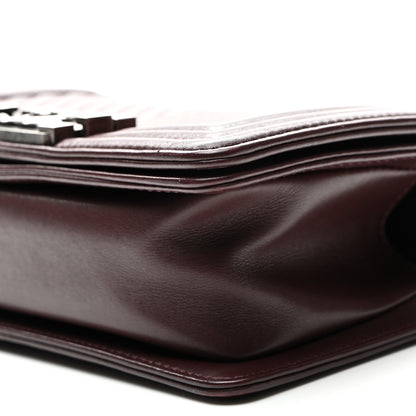 Chanel Calfskin Chevron Quilted Small Boy Flap Burgundy 10 of 10