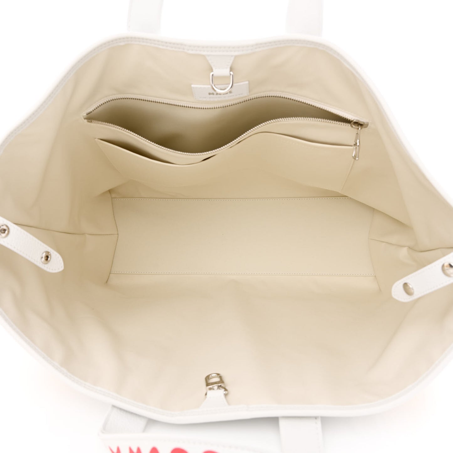 X NIGO Calfskin Tiger Journey Tote White