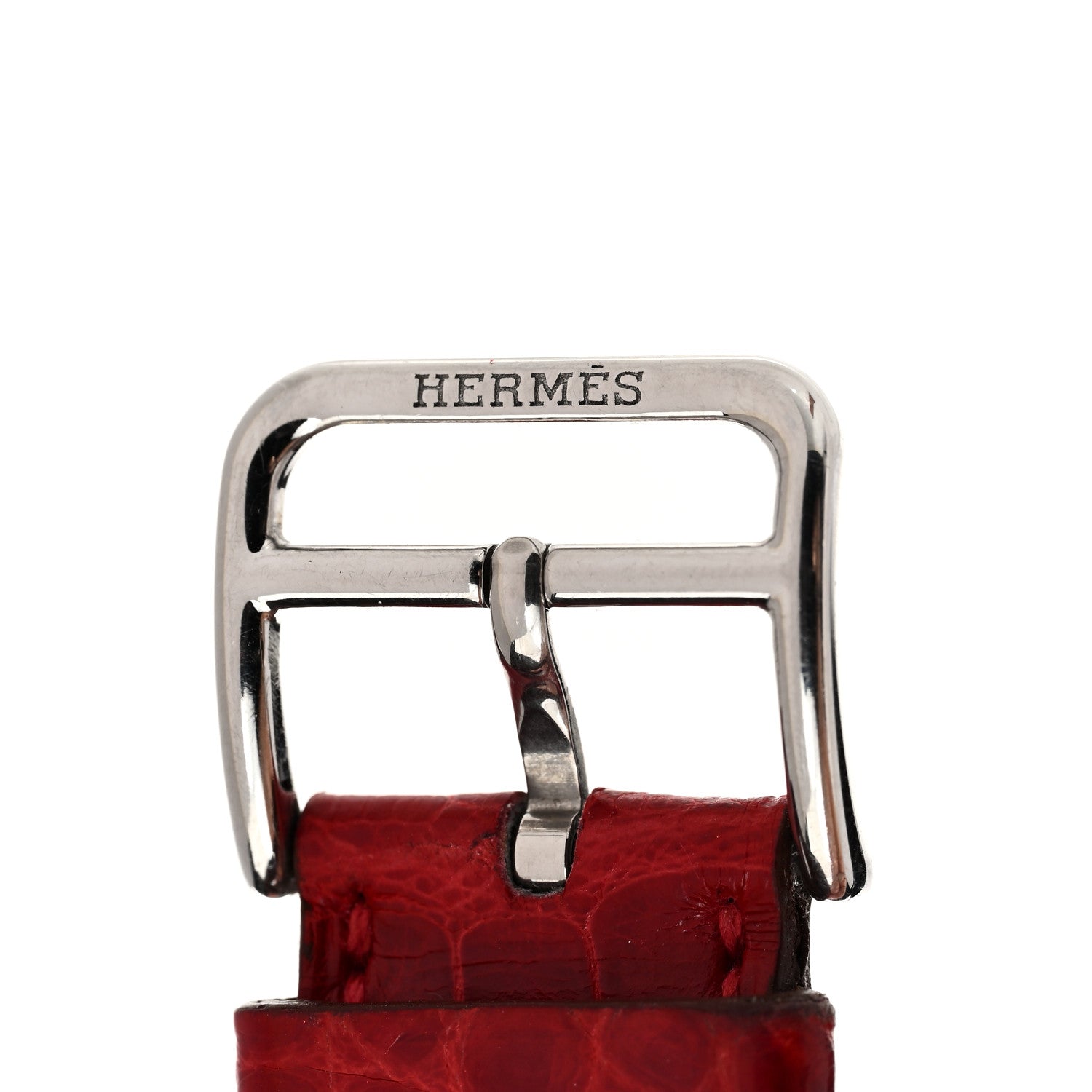 Hermes Alligator Heure H Hour Watch 30mm Strap Framboise 6 of 6