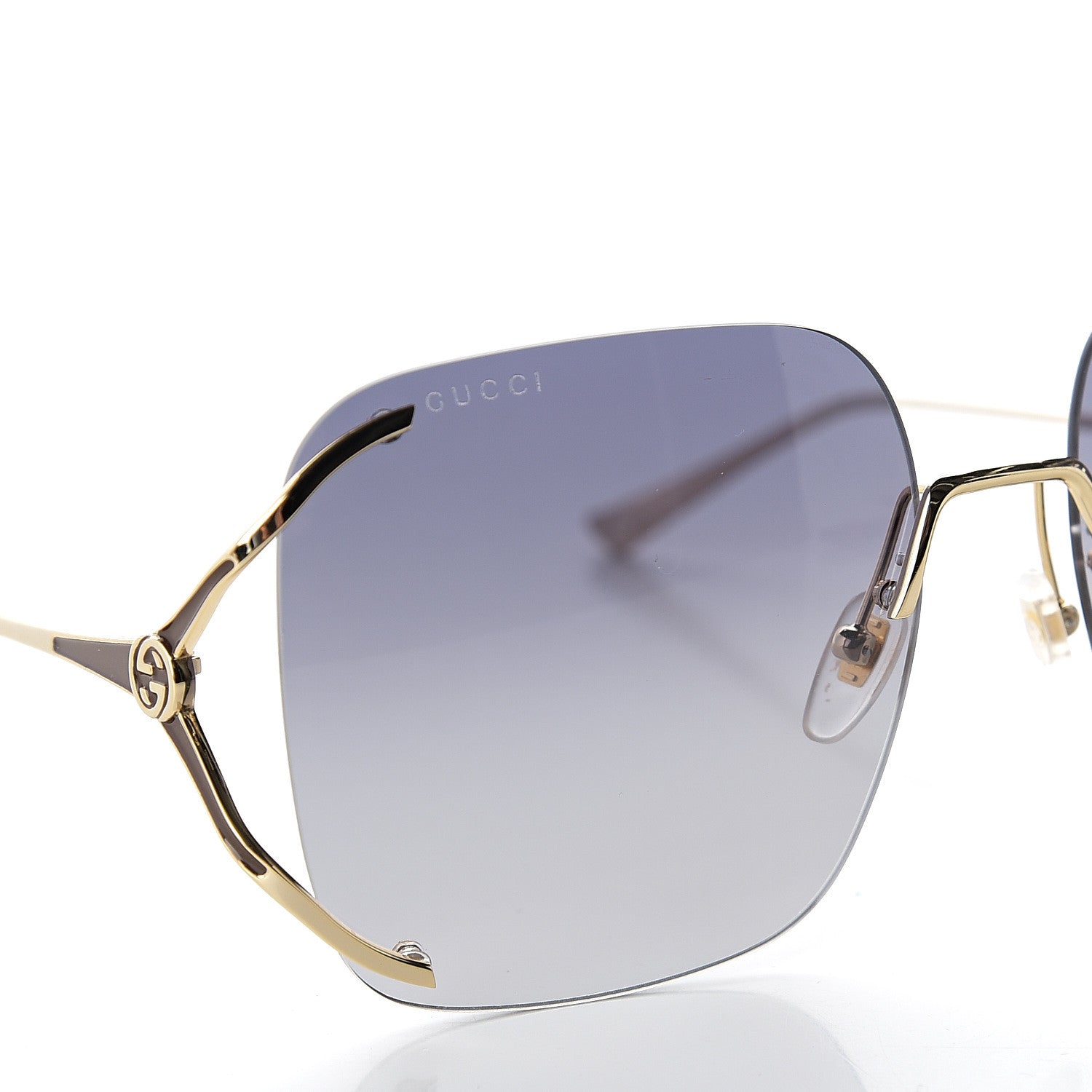 Gucci Oversized Sunglasses GG0646S Gold Black 7 of 11