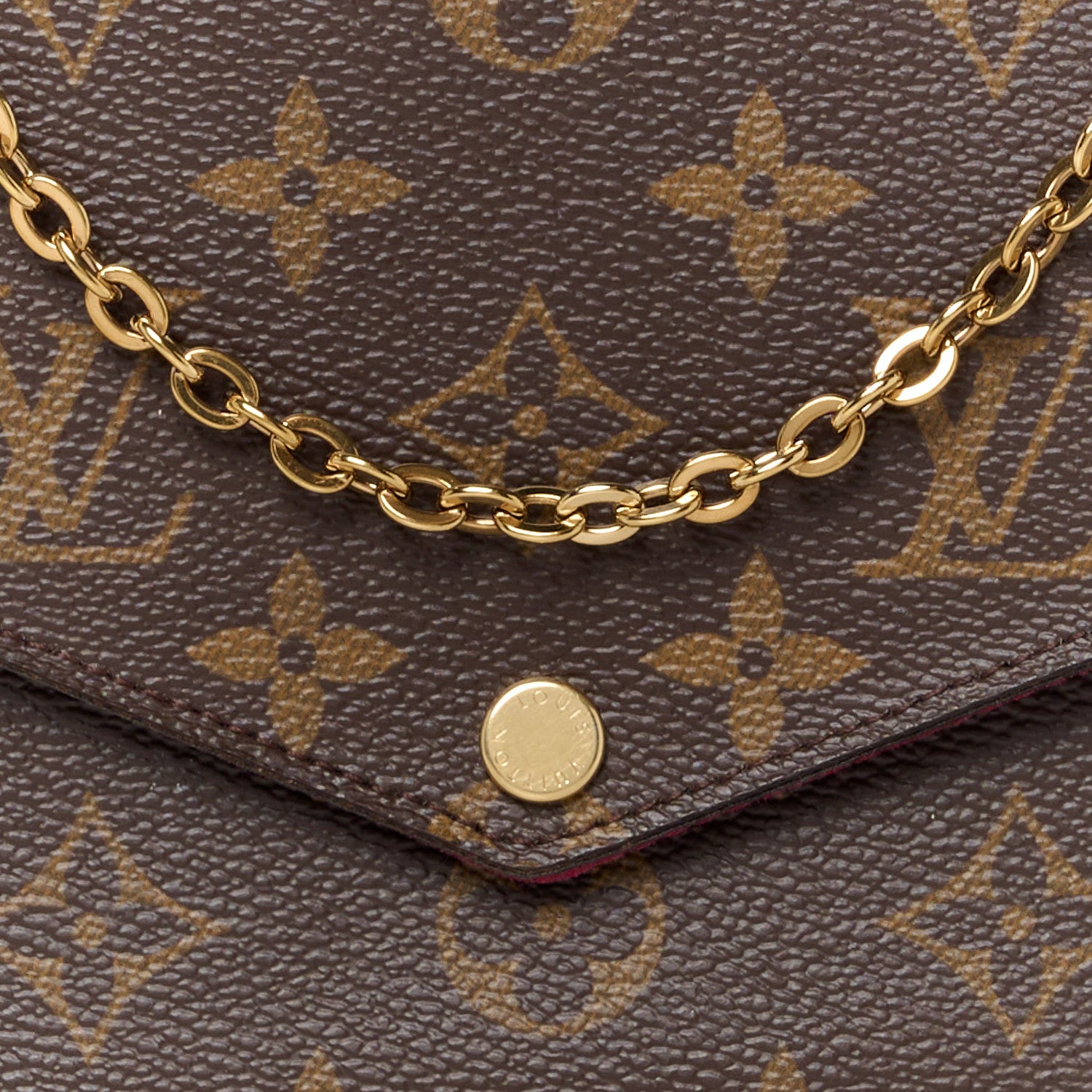 Louis Vuitton Monogram Pochette Felicie Chain Wallet Fuchsia 13 of 15